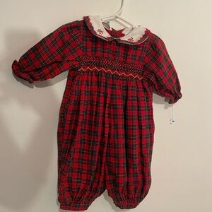 Red Plaid baby girl bubble - Christmas‎ Morning- Size6-9 month -Allison Ann